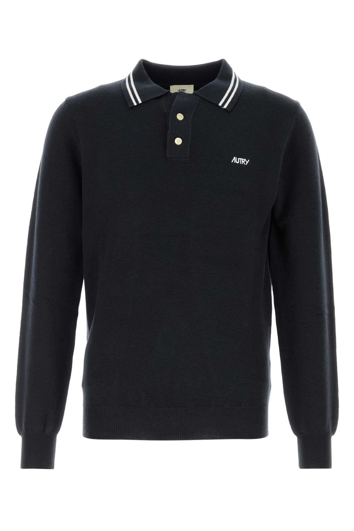 Wool Polo Shirt — Navy