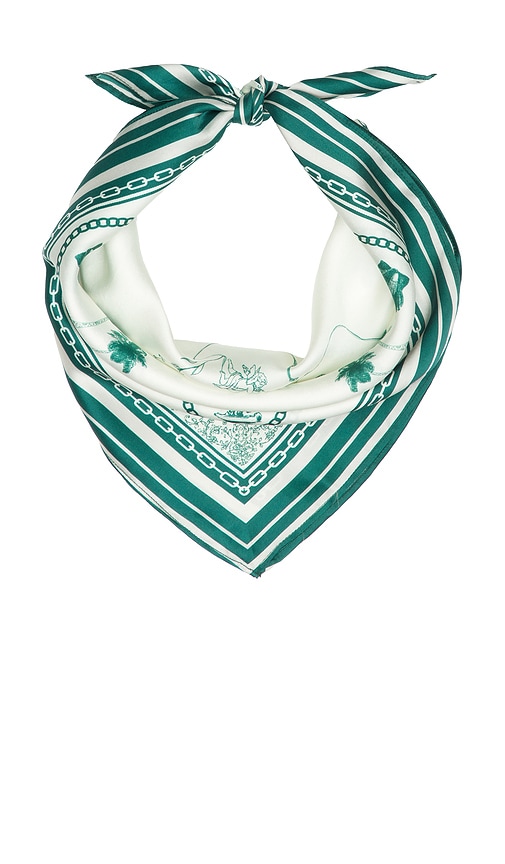 Yellow The Label Old Florida Silk Scarf in White