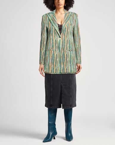 Woman Blazer Green Size 6 Viscose, Polyester, Elastane