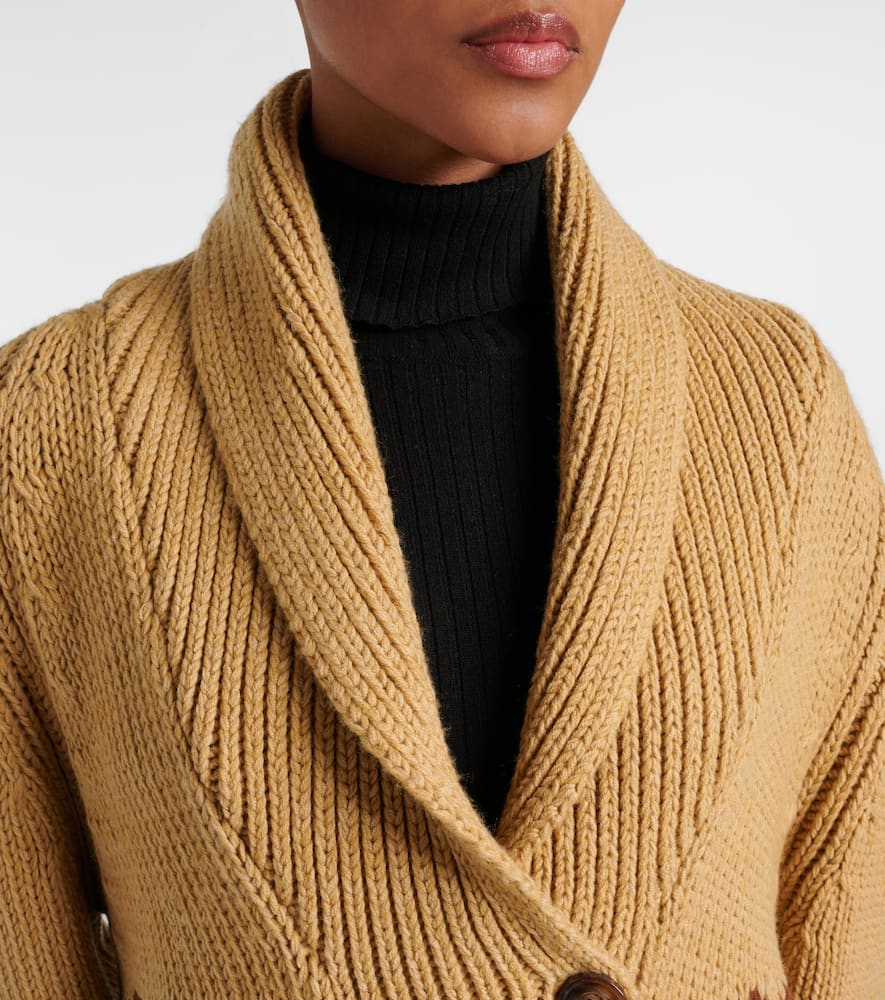 Nora intarsia wool-blend cardigan