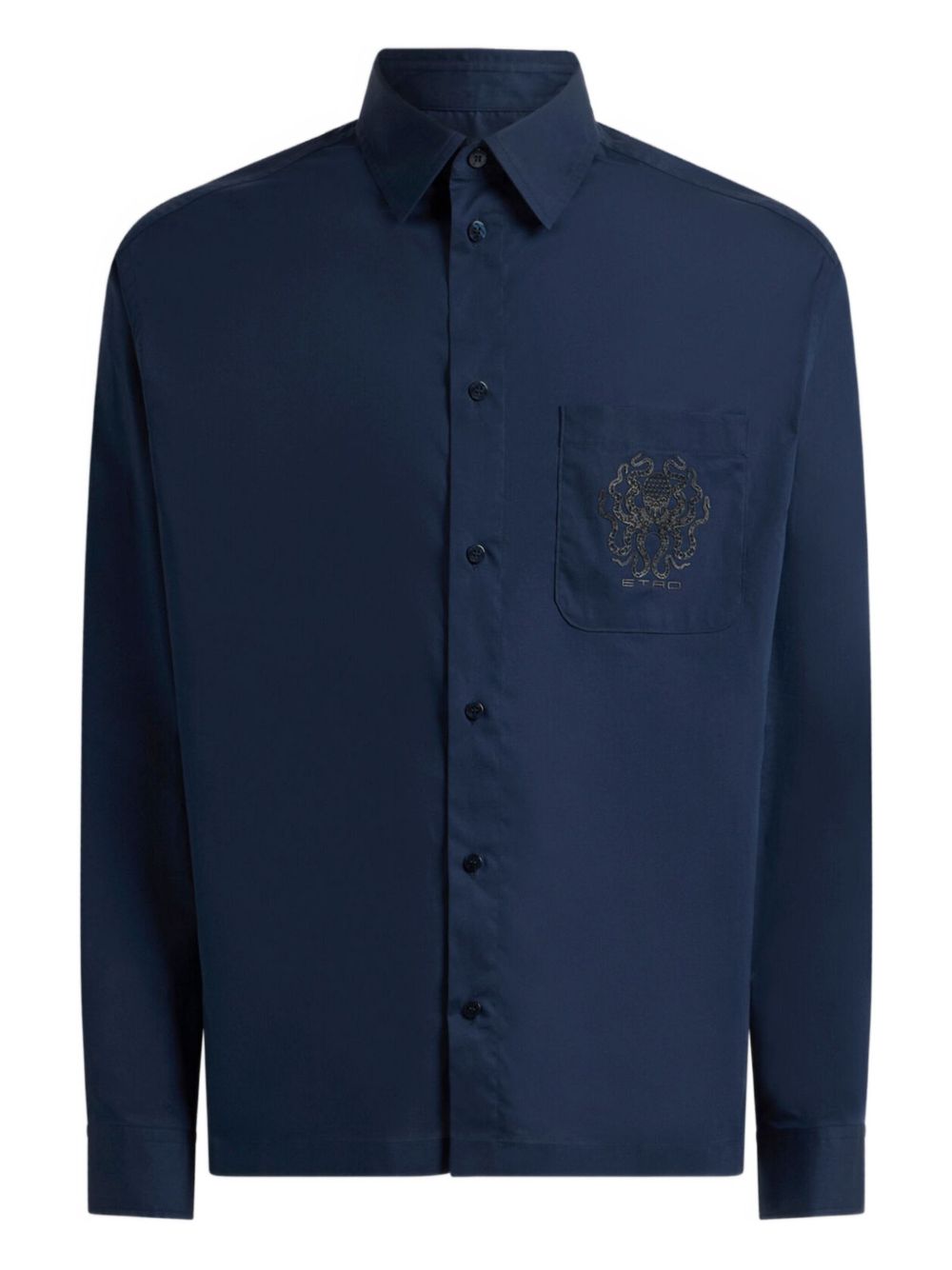 ETRO logo-embroidered shirt - Blue