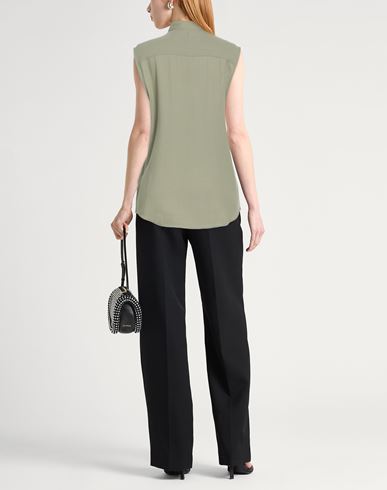 Woman Shirt Military green Size L Virgin Wool, Viscose