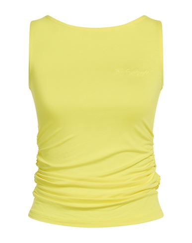Woman Top Yellow Size S Viscose, Elastane