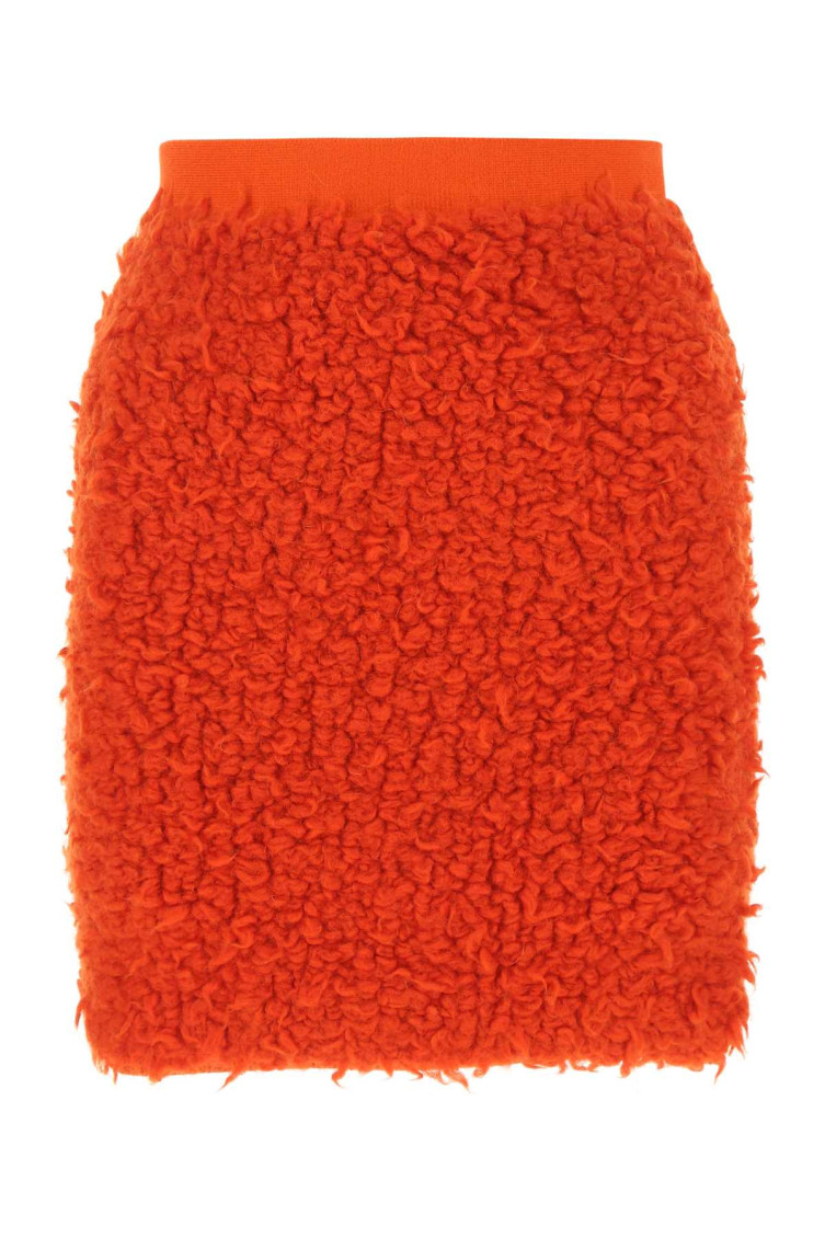 Red Wool Blend Skirt