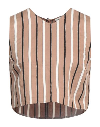 Woman Top Khaki Size 6 Viscose, Polyester, Metal