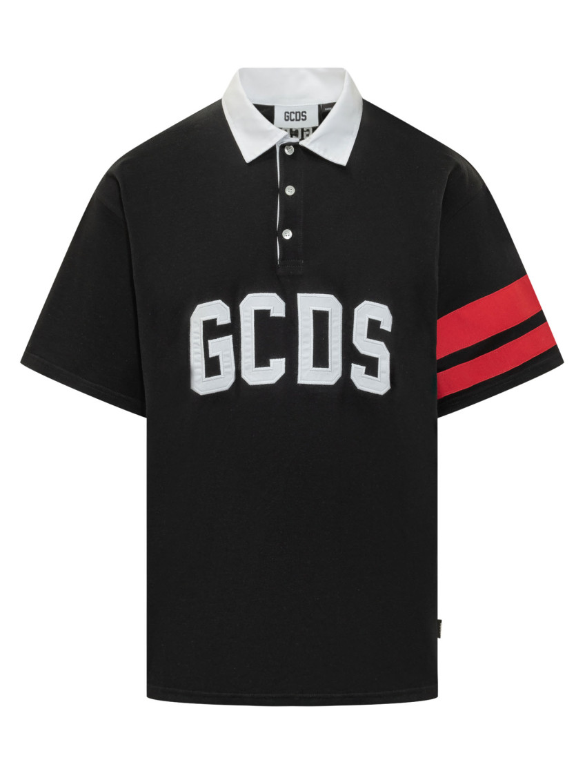 Black Logo Shirt Collar Polo