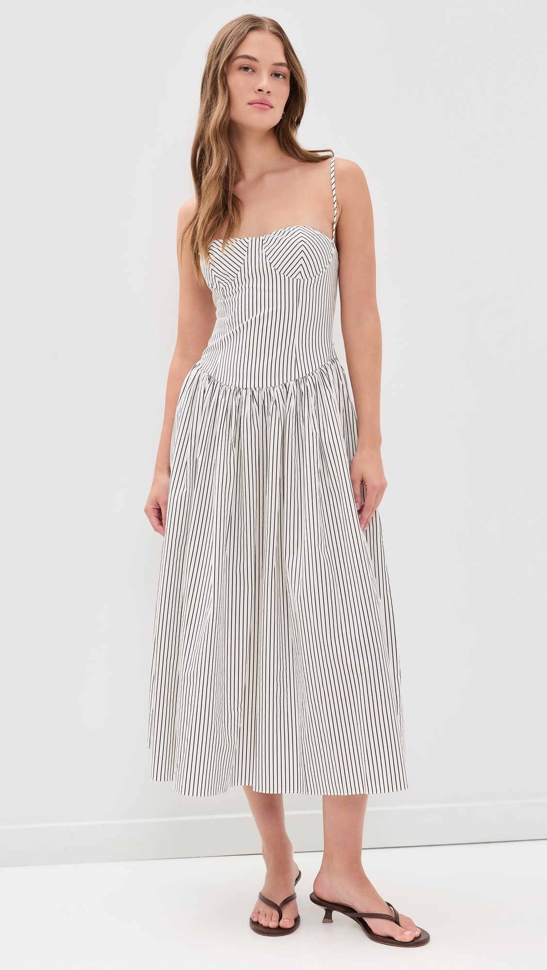 O. p.t Ava Dress Cream Brown Stripe