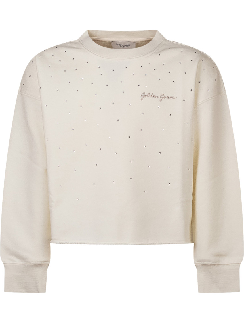 Kids White Embellished Sweatshirt