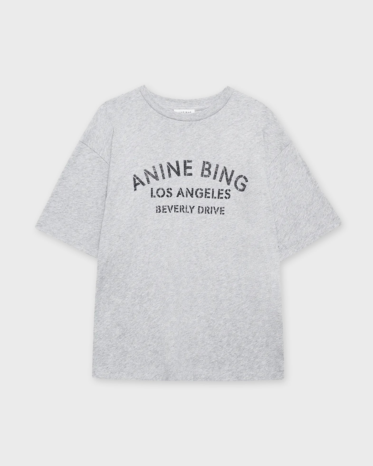 Anine Bing T-Shirt Cohen Tee Los Angeles Stencil Grey melange