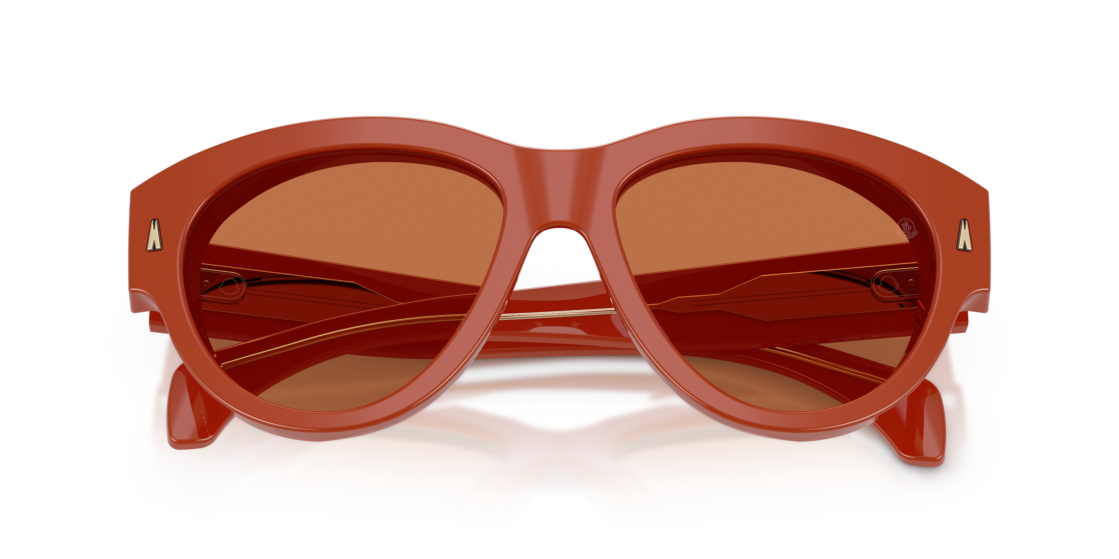 Moncler Unisex Moncler ME6016U CHICANE 302573 Sunglasses Acetate Orange Brown Pilot Norma