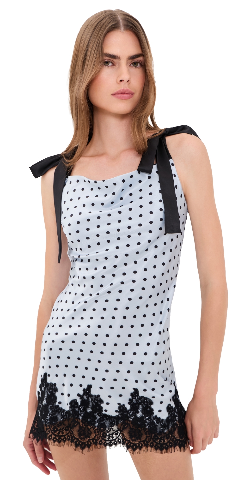 Hazel Sleeveless Mini Dress Light Blue Black