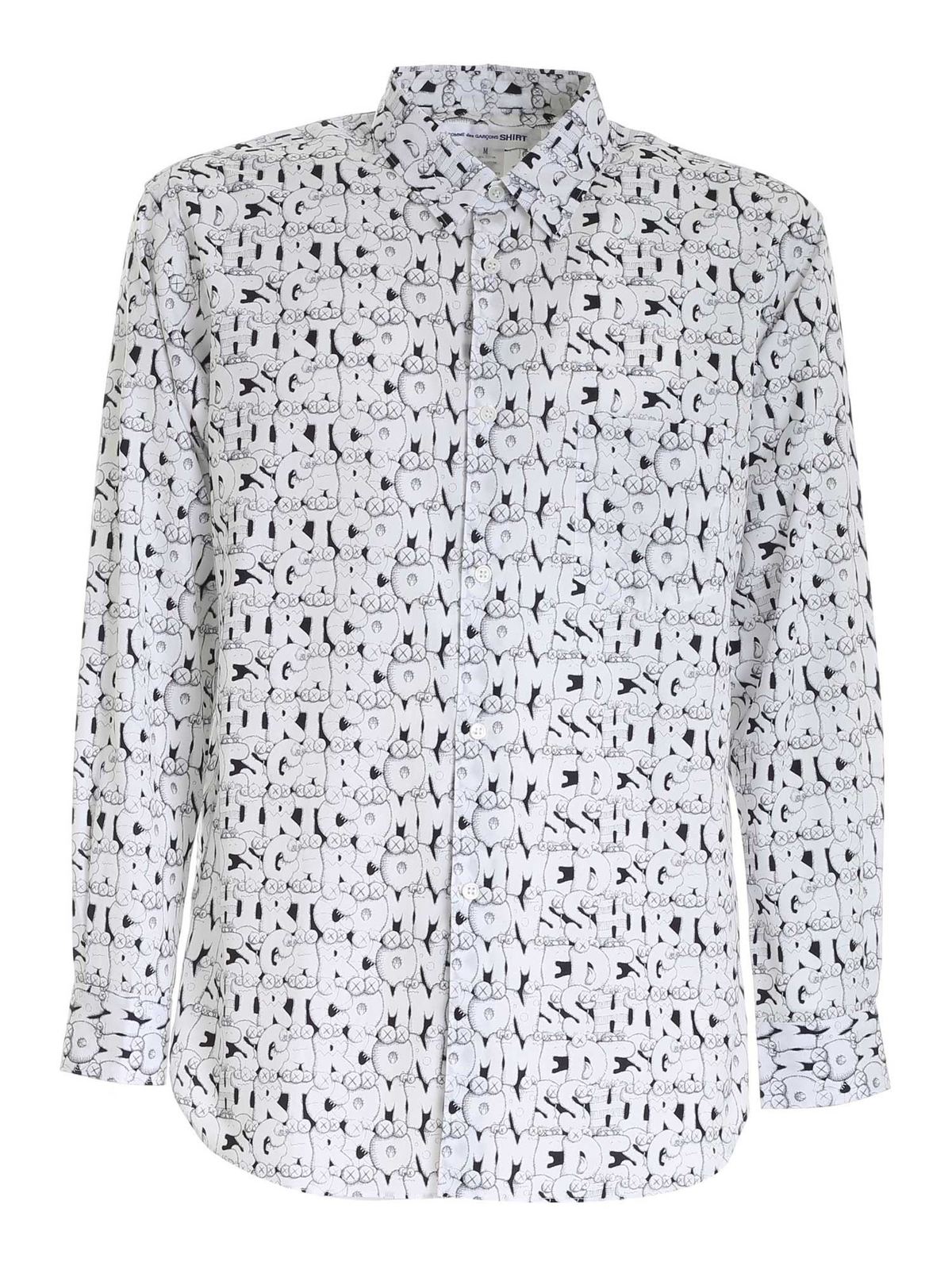 X Kaws Print E shirt in white
