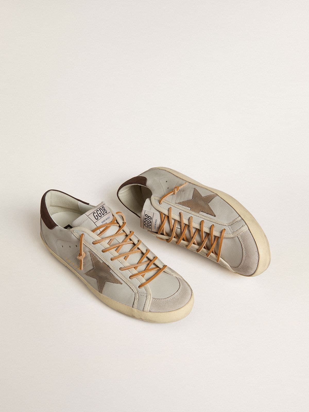 Golden Goose - Men's Super-star With Tobacco-colored Croc-print Leather Star And Black Leather Heel Tab, Man