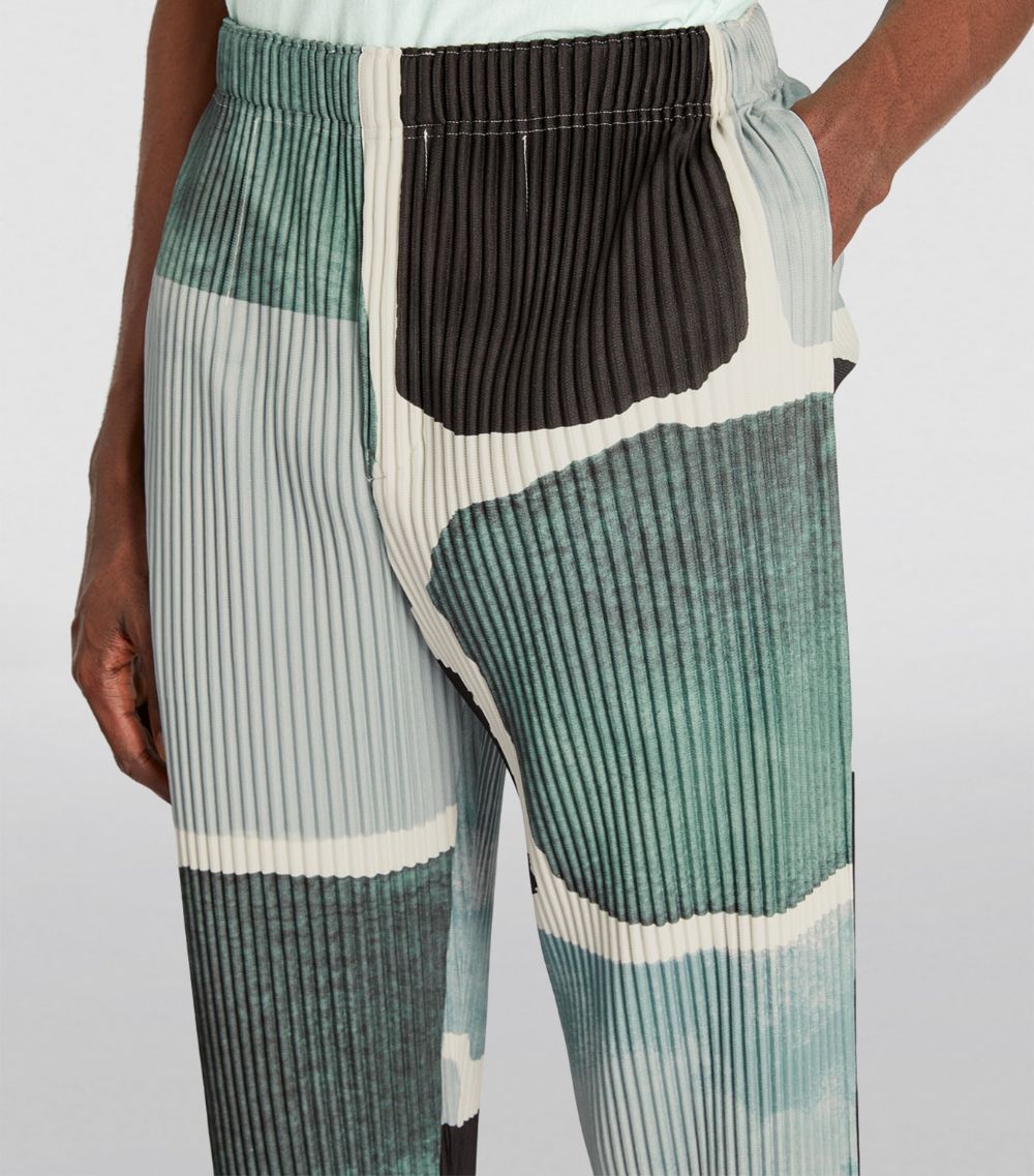 Landscape Print Pleated Trousers