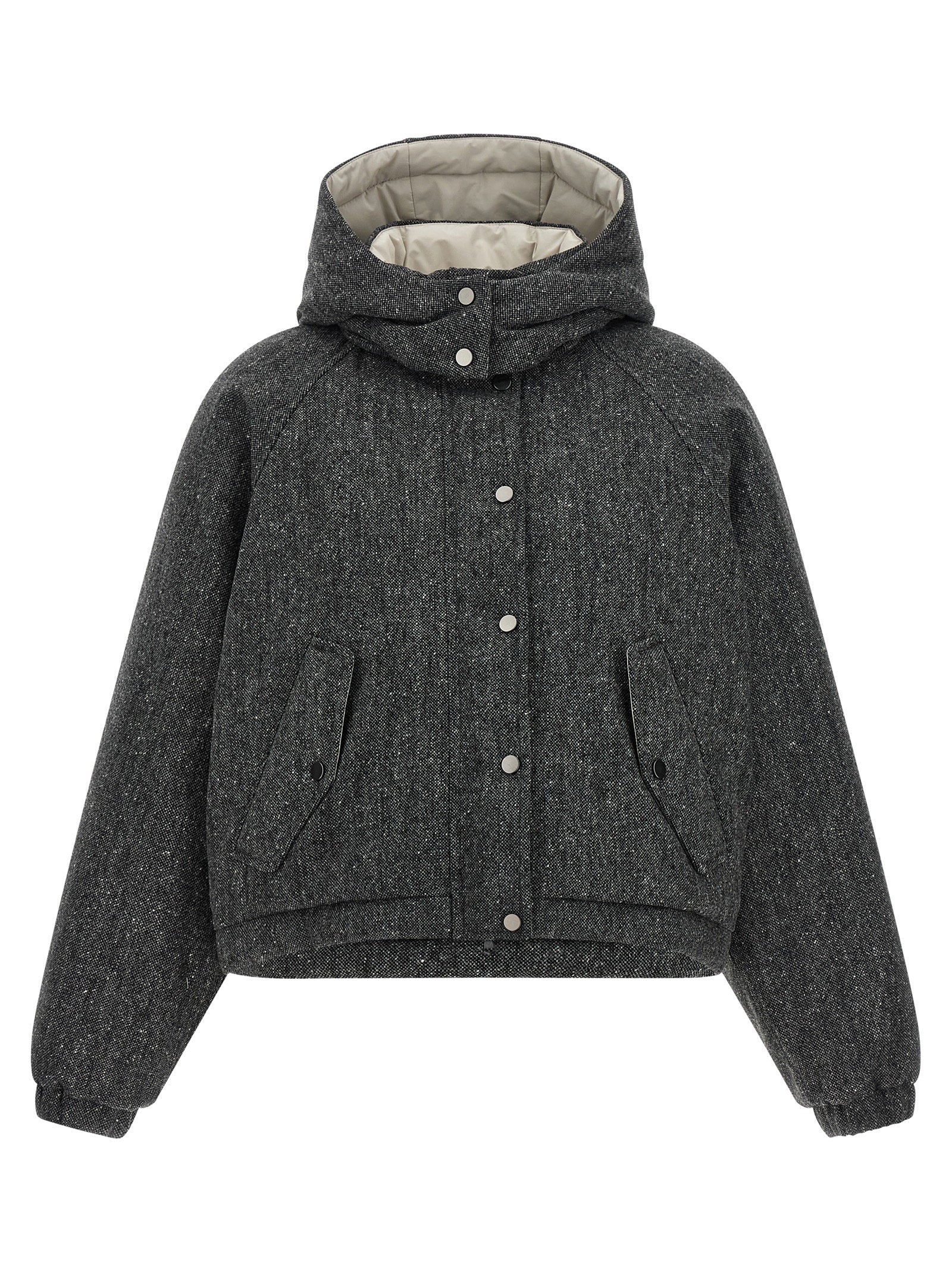 Shiny Zipper Pull Down Jacket