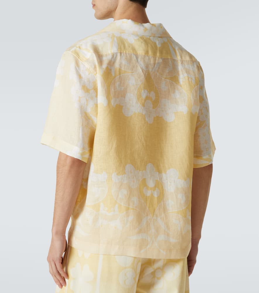 Floral linen bowling shirt
