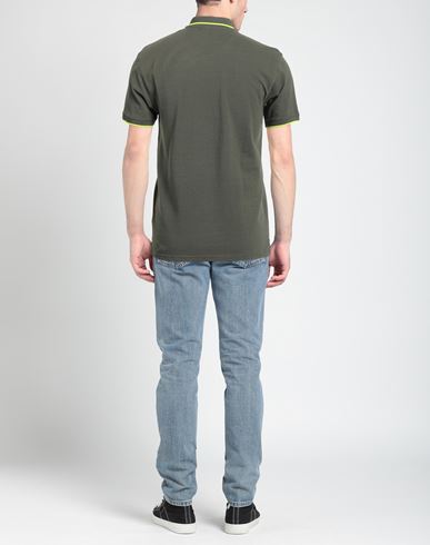 Man Polo shirt Military green Size S Cotton