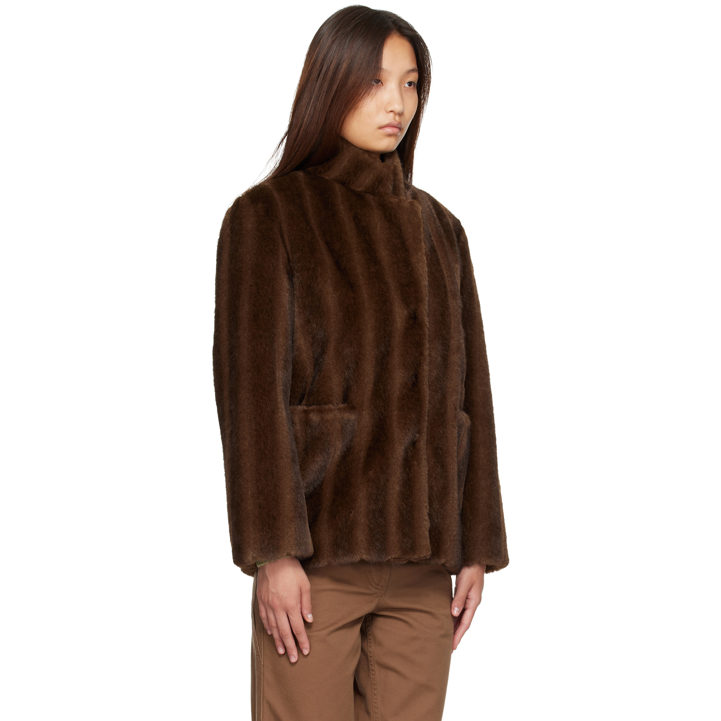 Brown Misha Faux Fur Jacket