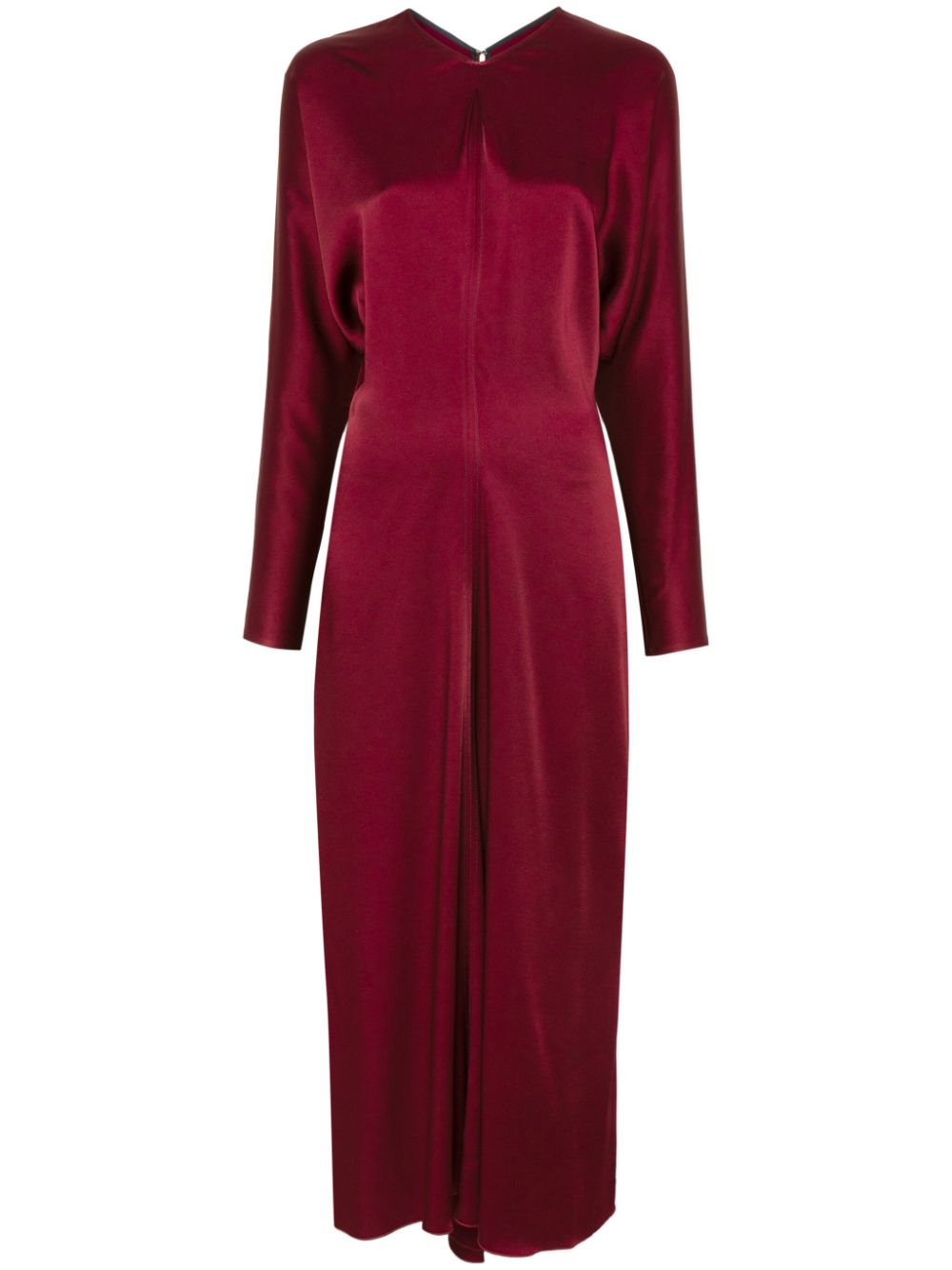 Dolman-sleeves midi dress - Red
