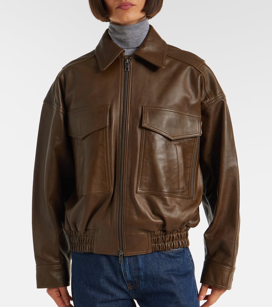 Eugene leather bomber jacket