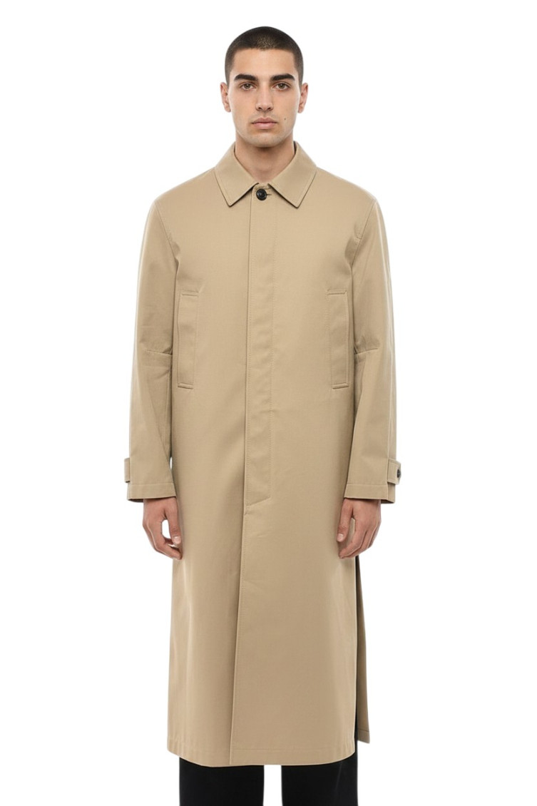 Beige Single Breasted Trench Coat