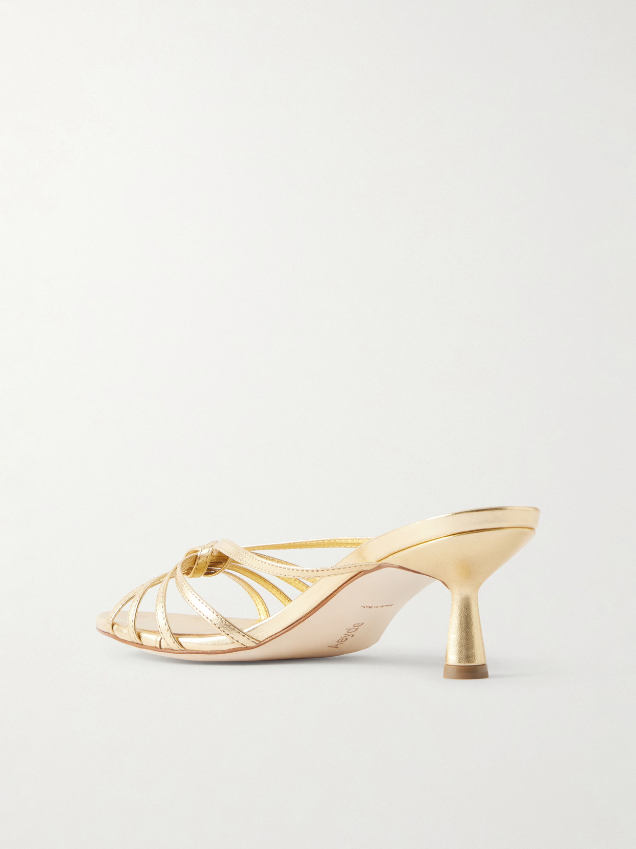 Abby Metallic Leather Mules - Gold