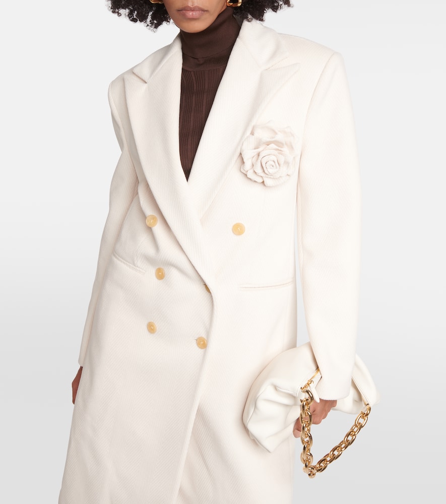 Floral-appliqué coat