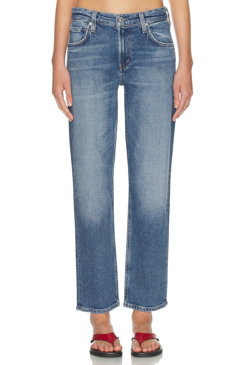 Citizens of Humanity Anissa Low Rise Straight Jeans in Blue. 34. Also , 24, 25, 26, 27, 28, 29, 30, 31
