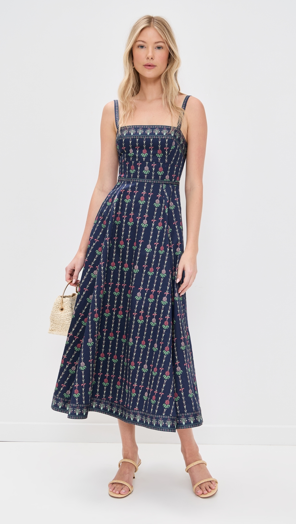 Hill House Home The Margot Dress Trailing Fern/Navy Multi