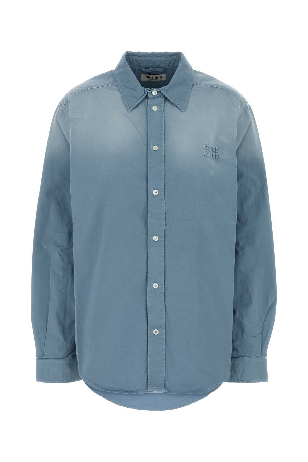 Twill Oversize Shirt — Blue