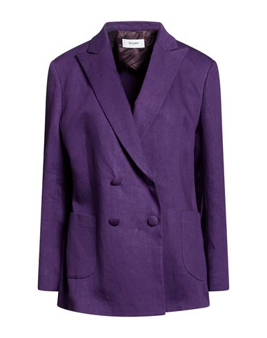 Woman Blazer Purple Size 10 Linen