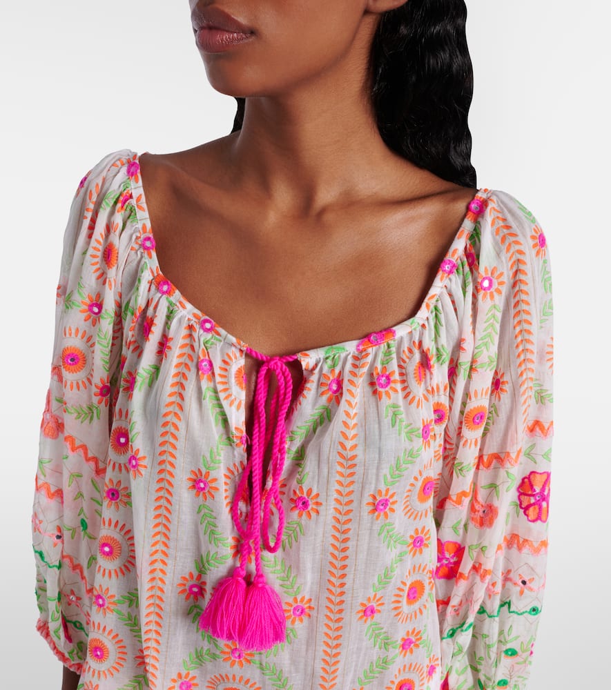 Printed cotton beach dress