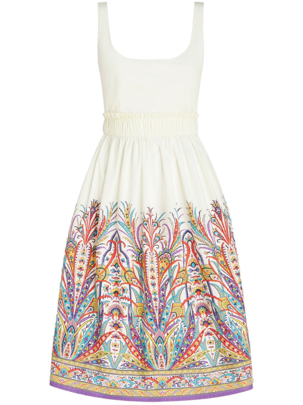 Printed midi dress - White