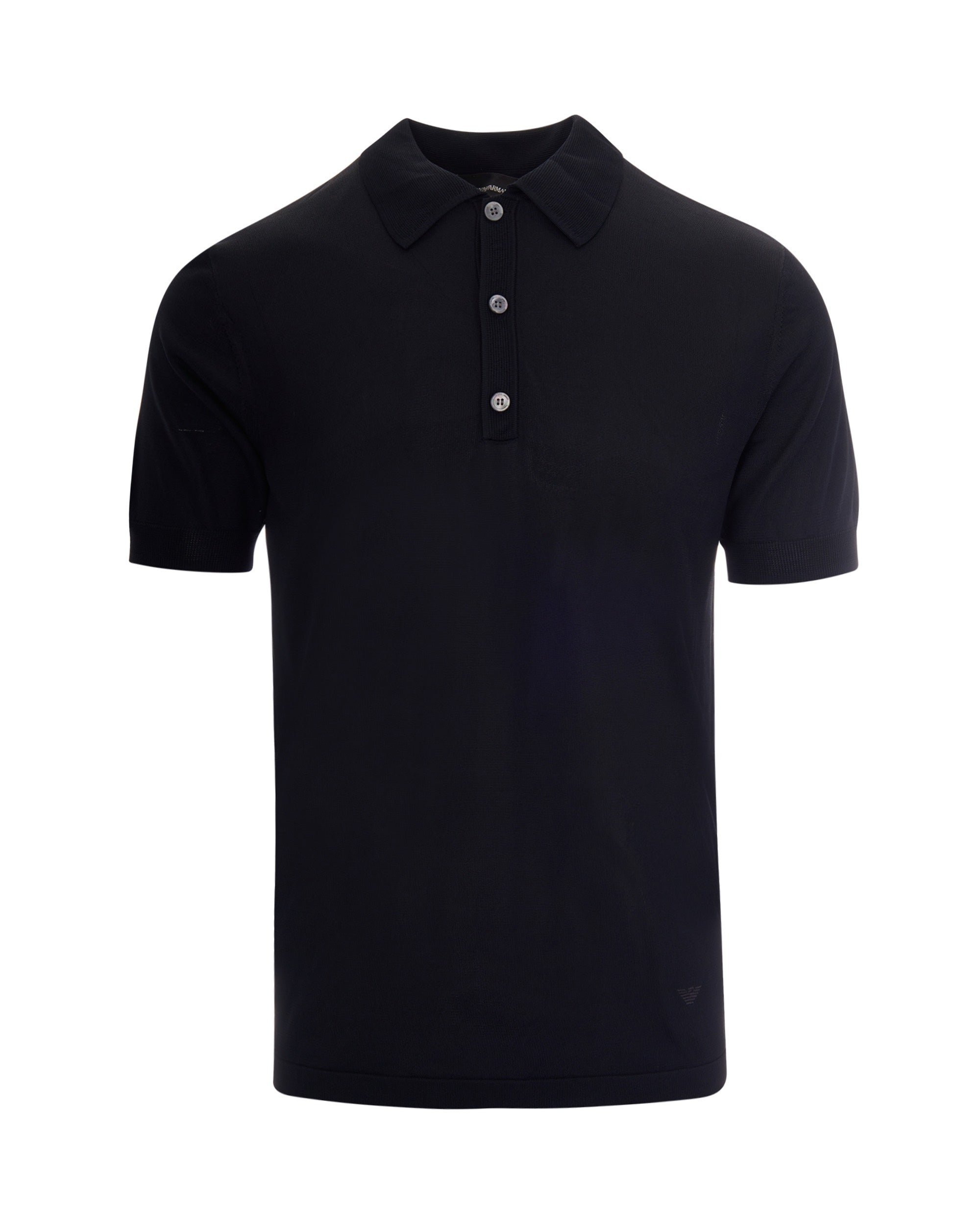 Viscose Single-Jersey Polo Shirt — Navy