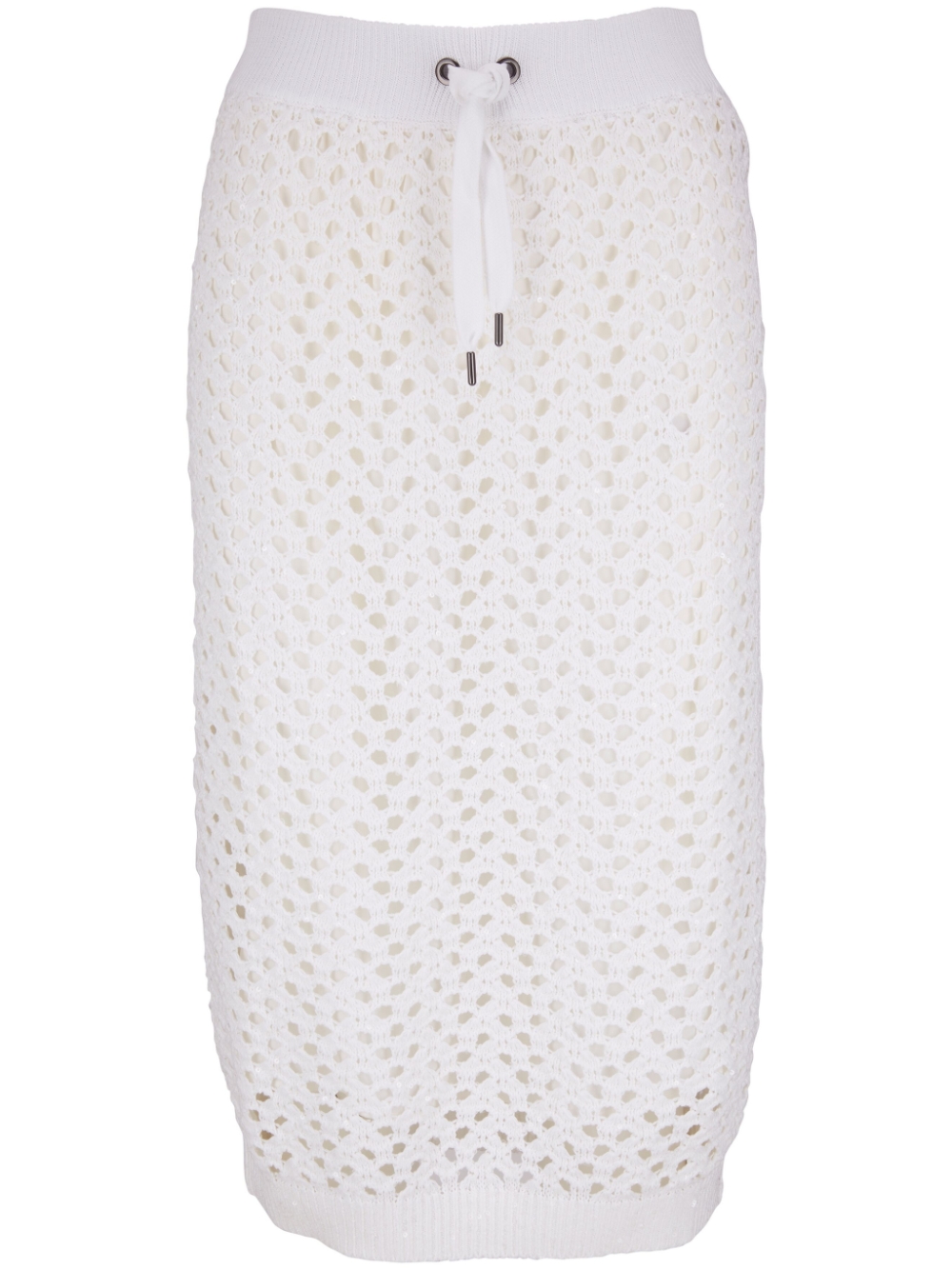 Dazzling Net Knit Skirt In Cotton, Linen And Silk