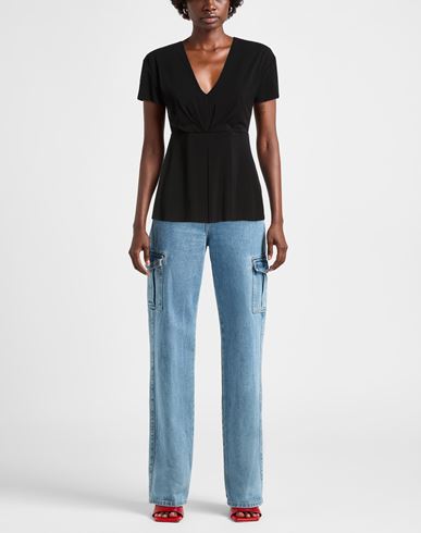 Woman Top Black Size 2 Acetate, Polyamide, Elastane