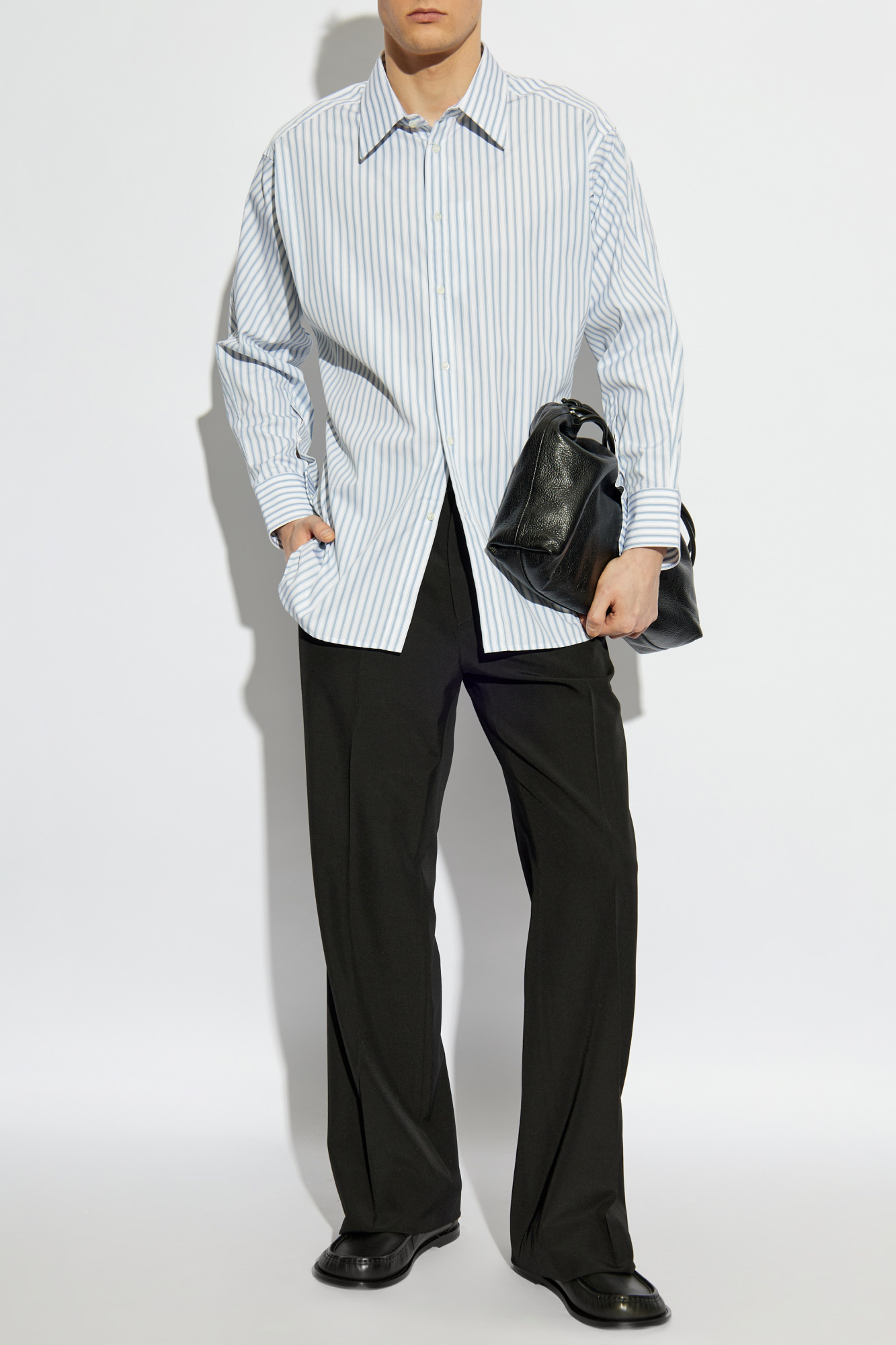 Shirt With Striped Pattern, Men's, Light Blue