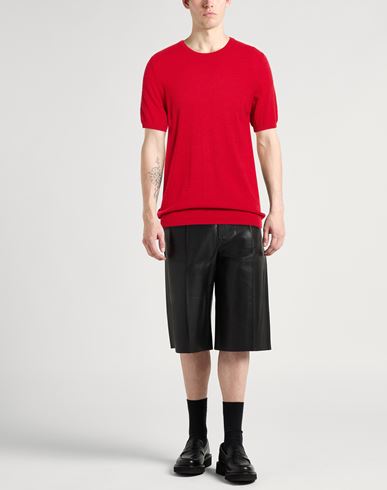 Man Sweater Red Size 38 Cotton, Polyamide
