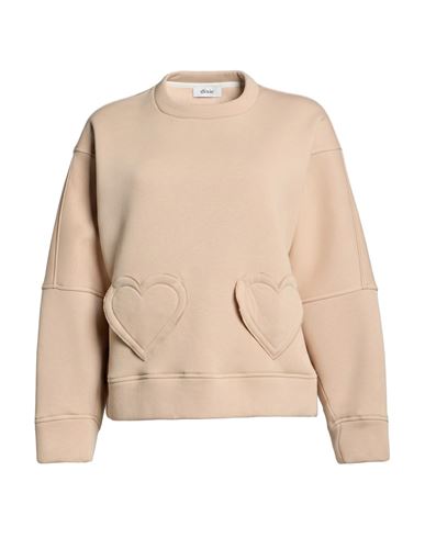 Woman Sweatshirt Beige Size S Cotton, Polyester