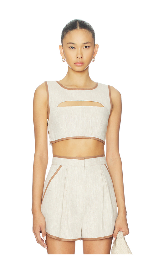 MATTHEW BRUCH Bound Cutout Crop Top in Beige. 6. Also , 4