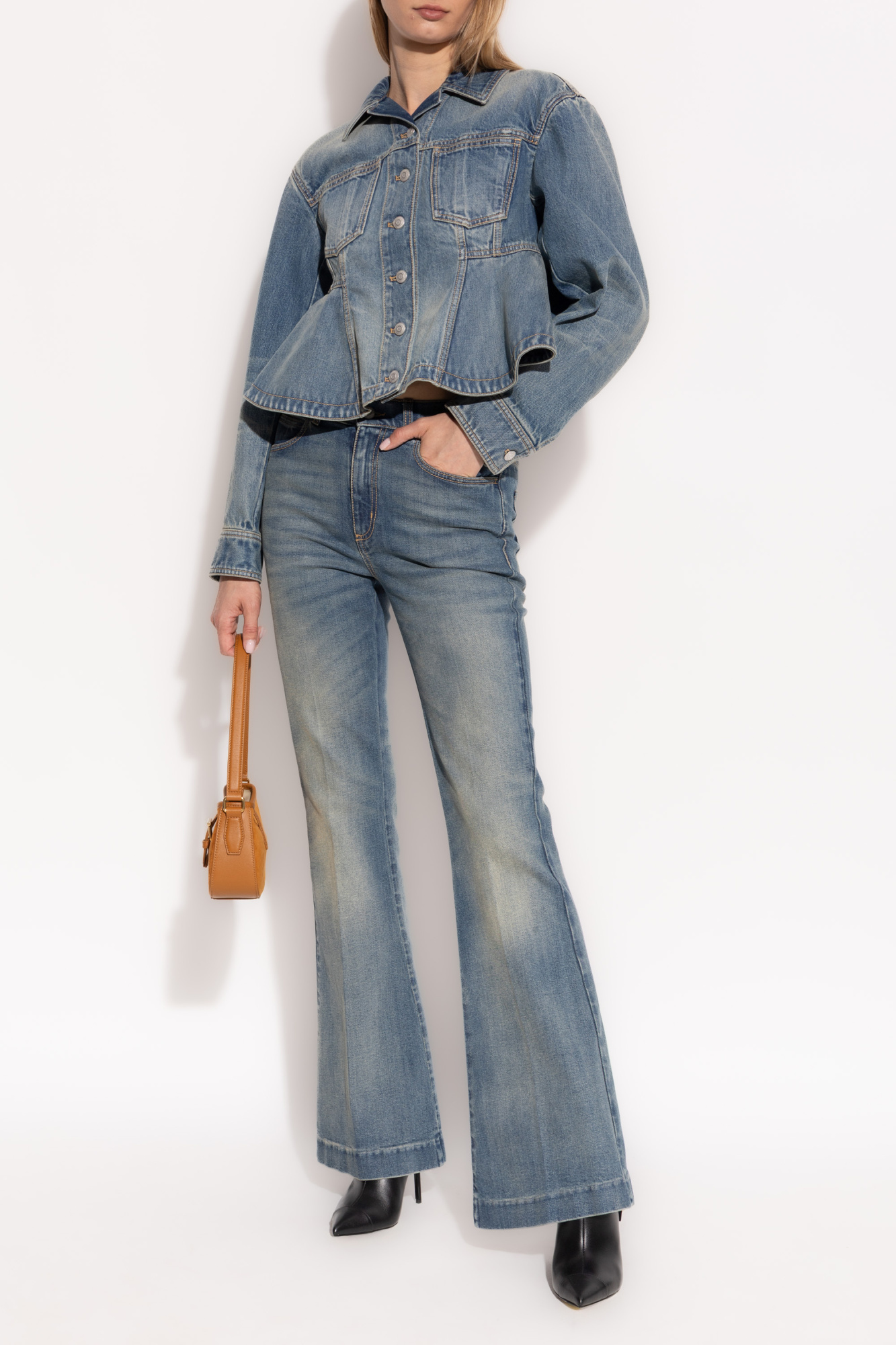 Denim Jacket With Peplum, Women's, Blue