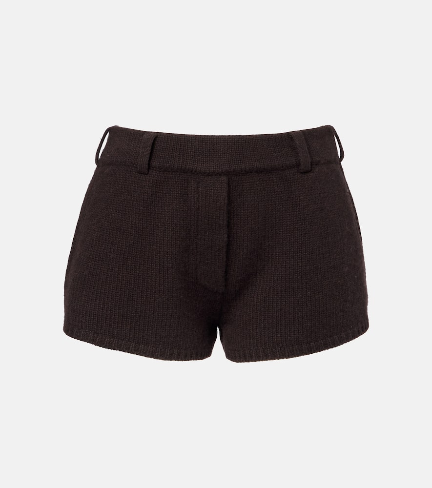 Low-rise cashmere shorts