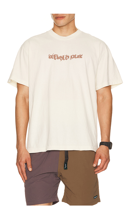 Afield Out Stone T-Shirt in Cream. S. Also in M, L, XL/1X