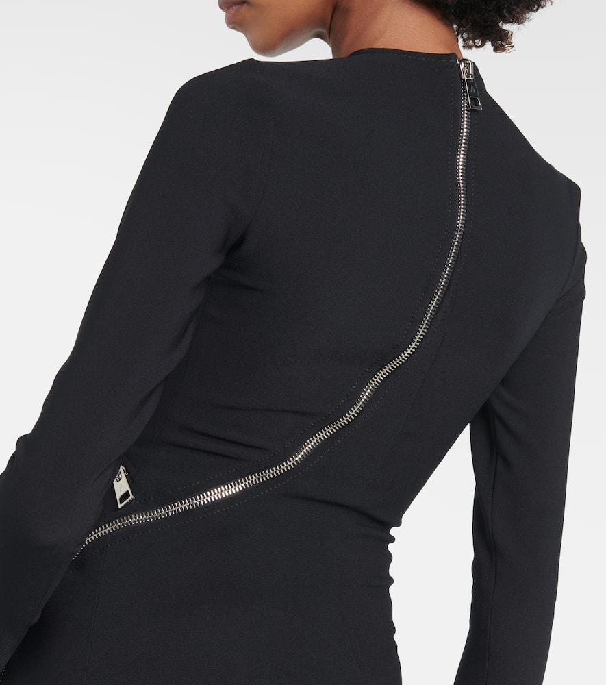 Zip-up jersey midi dress