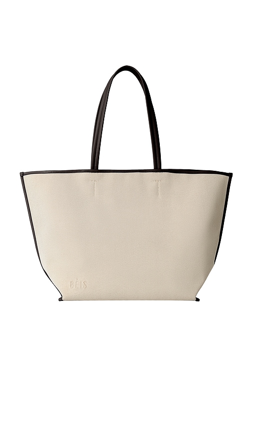 BEIS The Leather Trim Tote in Crea