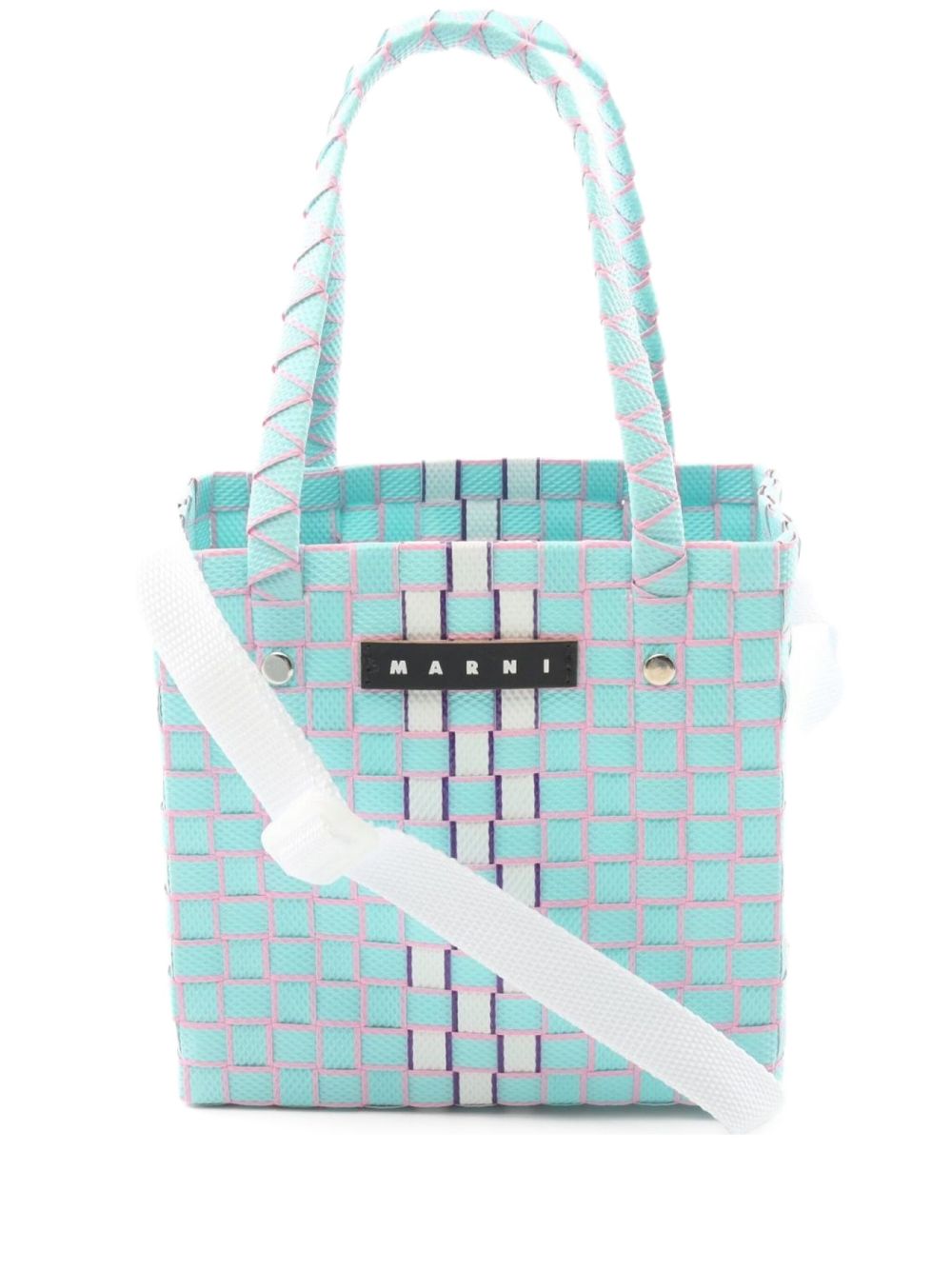 20's woven tote bag - Blue