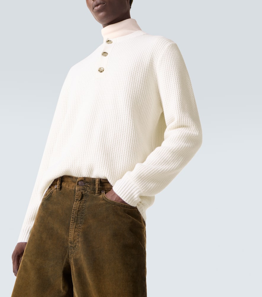 Waffle-knit wool and cashmere sweater