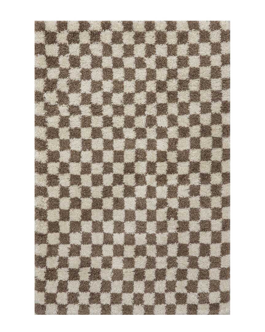 Adelaide Mid-Century Checkered Shag Area Rug