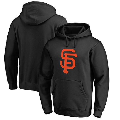 Men's Fanatics Black San Francisco Giants Official Logo Fitted Pullover Hoodie