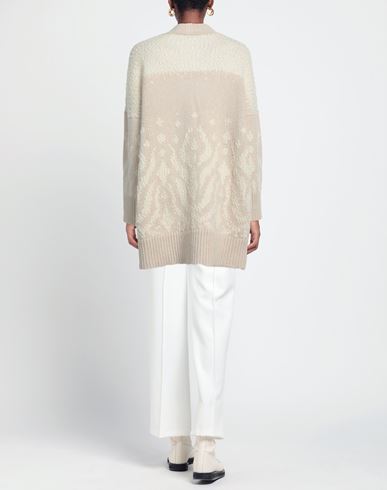 Woman Cardigan Beige Size 6 Virgin Wool, Silk, Cashmere